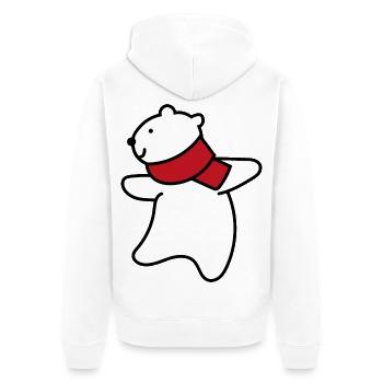 little cute polar bear - Unisex Premium Organic Zip Hoodie - white - Back - Thijin (182cm)