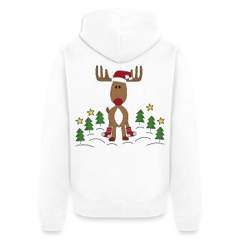 petit orignal pour Noël - Veste à capuche bio Premium Unisexe - blanc - Dos - Thijin (182cm)
