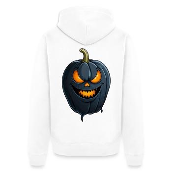 Dark creepy pumpkin head - Unisex Premium Organic Zip Hoodie - white - Back - Thijin (182cm)