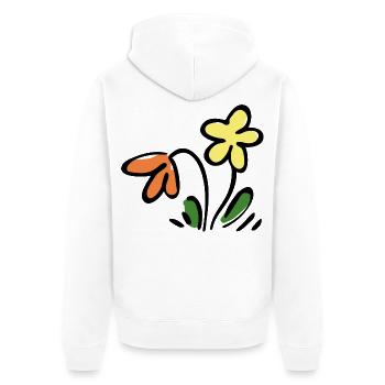 Fleur - Veste à capuche bio Premium Unisexe - blanc - Dos - Thijin (182cm)