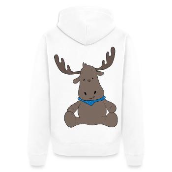 Elk - Unisex Premium Organic Zip Hoodie - white - Back - Thijin (182cm)