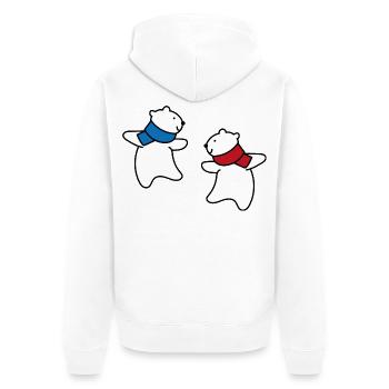 The Polar Bears are coming - Unisex Premium Organic Zip Hoodie - white - Back - Thijin (182cm)