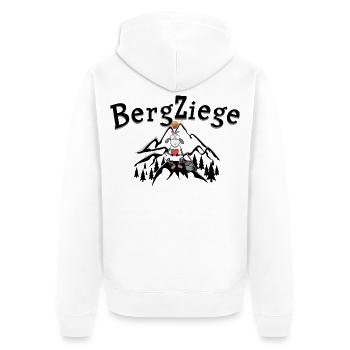 Wander Bergziege - Unisex Premium Bio Zip Hoodie - Weiß - Hinten - Thijin (182cm)
