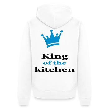 Cooking apron for men - Unisex Premium Organic Zip Hoodie - white - Back - Thijin (182cm)