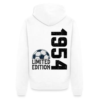 70e Anniversaire 1954 Édition Limitée Football - Veste à capuche bio Premium Unisexe - blanc - Dos - Thijin (182cm)