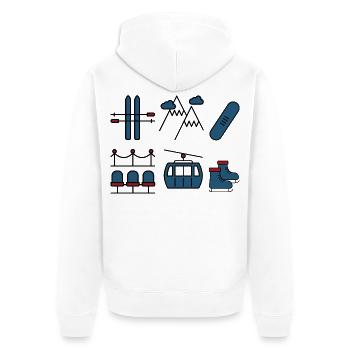 Wintersport - Unisex Premium Bio Zip Hoodie - Weiß - Hinten - Thijin (182cm)