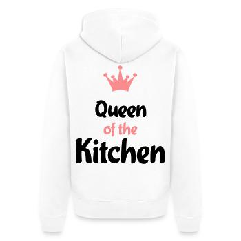 Kochschürze für dein Dinner - Unisex Premium Bio Zip Hoodie - Weiß - Hinten - Thijin (182cm)