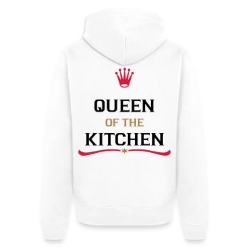kochschürze für die perfekte Köchin - Unisex Premium Bio Zip Hoodie - Weiß - Hinten - Thijin (182cm)