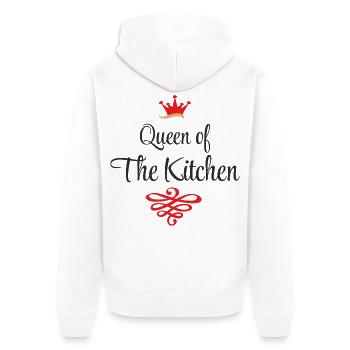 Lustige T-Shirts für Frauen die gern kochen - Unisex Premium Bio Zip Hoodie - Weiß - Hinten - Thijin (182cm)