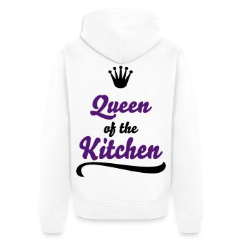 Lustige Geschenke für Frauen die gern kochen - Unisex Premium Bio Zip Hoodie - Weiß - Hinten - Thijin (182cm)