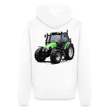 Agrotron 100 - Veste à capuche bio Premium Unisexe - blanc - Dos - Thijin (182cm)