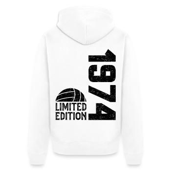50. Jubiläum 1974 Limited Edition Volleyball - Unisex Premium Bio Zip Hoodie - Weiß - Hinten - Thijin (182cm)