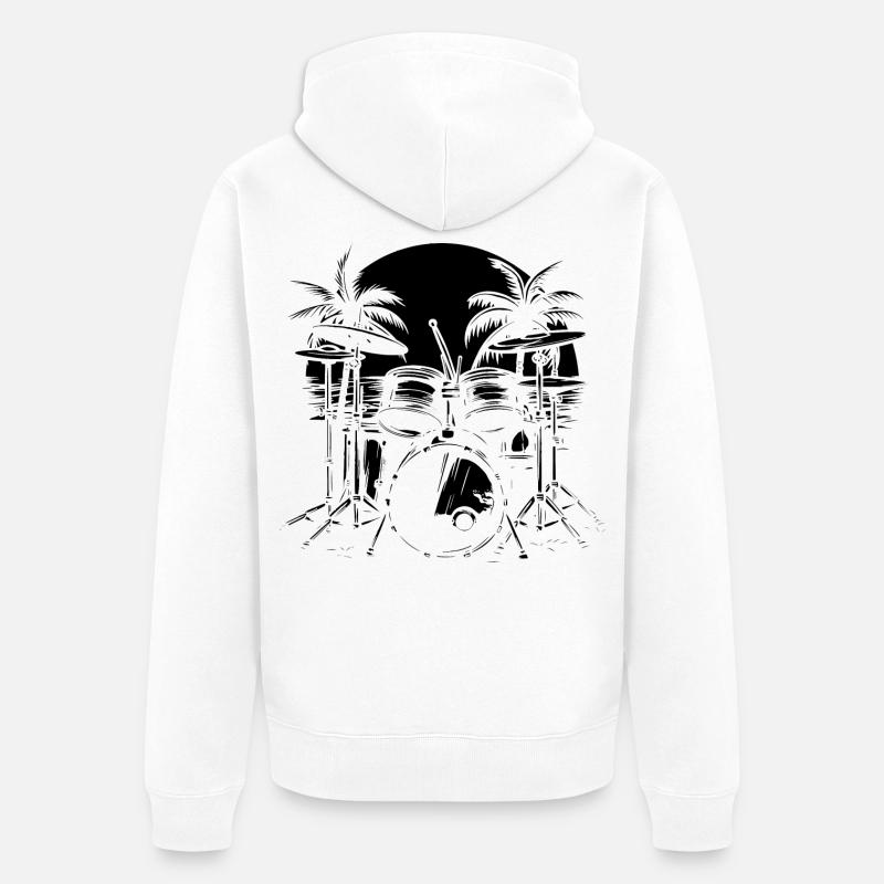 percussion - Veste à capuche bio Premium Unisexe - blanc