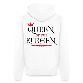 Queen of the Kitchen - Unisex Premium Bio Zip Hoodie - Weiß - Hinten - Thijin (182cm)