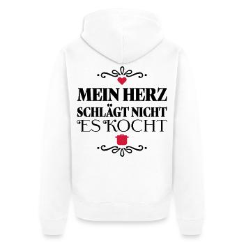 Lustige Sprüche für Köche - Unisex Premium Bio Zip Hoodie - Weiß - Hinten - Thijin (182cm)