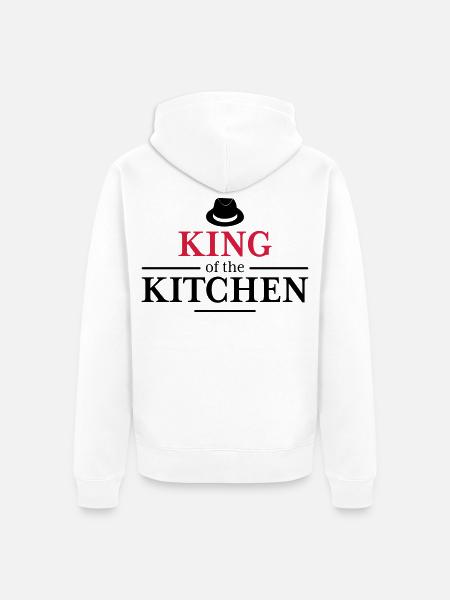 Men's Cooking Apron - Unisex Premium Organic Zip Hoodie - white