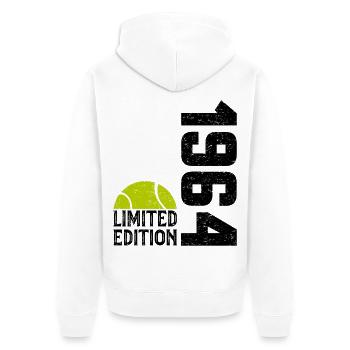 60th Anniversary 1964 Limited Edition Tennis - Unisex Premium Organic Zip Hoodie - white - Back - Thijin (182cm)