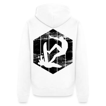 Surfing Sketch - Unisex Premium Organic Zip Hoodie - white - Back - Thijin (182cm)