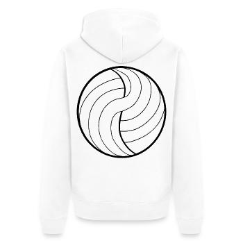 Volleyball Ball Strichskizze - Unisex Premium Bio Zip Hoodie - Weiß - Hinten - Thijin (182cm)