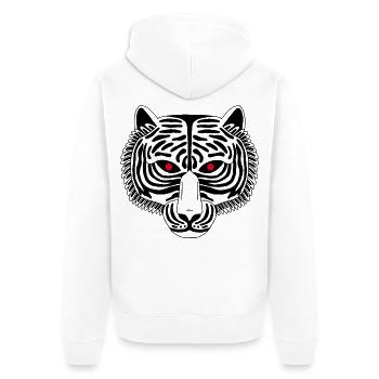 Black Tiger - Unisex Premium Organic Zip Hoodie - white - Back - Thijin (182cm)