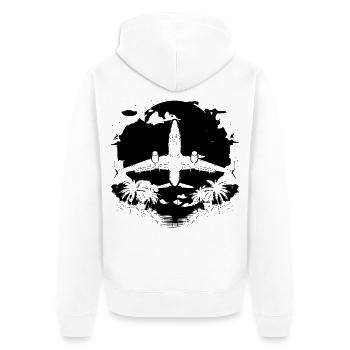 Luftfahrzeug Grafik - Unisex Premium Bio Zip Hoodie - Weiß - Hinten - Thijin (182cm)