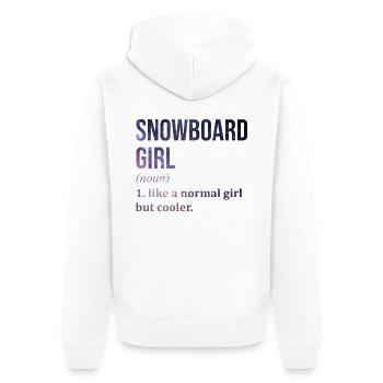 Snowboard - Unisex Premium Bio Zip Hoodie - Weiß - Hinten - Thijin (182cm)