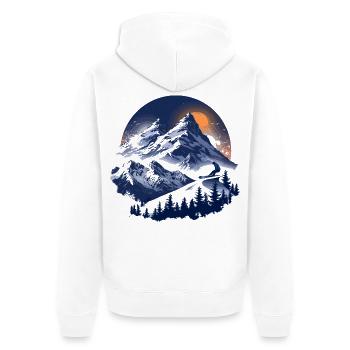 Snowboarding Grafik - Unisex Premium Bio Zip Hoodie - Weiß - Hinten - Thijin (182cm)