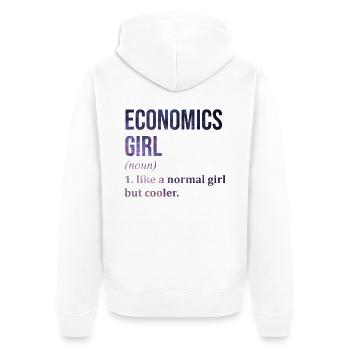 Wirtschaftswissenschaft - Unisex Premium Bio Zip Hoodie - Weiß - Hinten - Thijin (182cm)