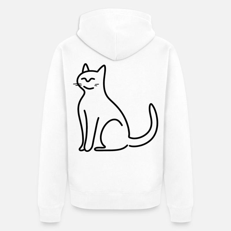 Chat - Veste à capuche bio Premium Unisexe - blanc