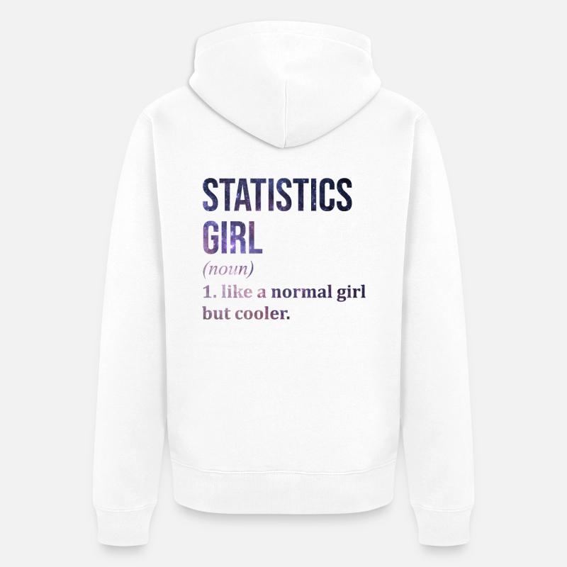 statistica - Felpa con cappuccio ecologica premium unisex - bianco