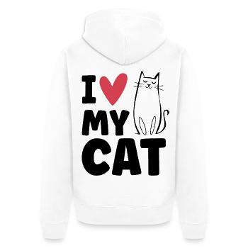 J’aime mon chat - Animal de compagnie Chat Animal Love - Veste à capuche bio Premium Unisexe - blanc - Dos - Thijin (182cm)