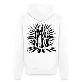 Croquis de bowling - Veste à capuche bio Premium Unisexe - blanc - Dos - Thijin (182cm)