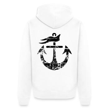 Zeichnung Anker - Unisex Premium Bio Zip Hoodie - Weiß - Hinten - Thijin (182cm)