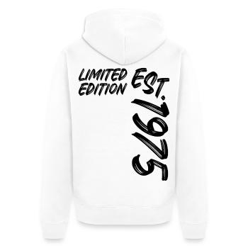 Limited Edition Est. 1975 - Unisex Premium Organic Zip Hoodie - white - Back - Thijin (182cm)