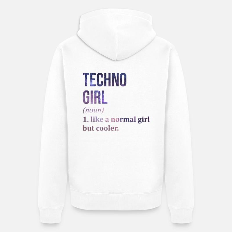 Techno Techno Techno - Unisex Premium Bio Zip Hoodie - Weiß