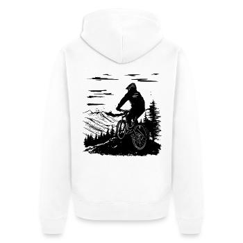 Mountain bike cyclists - Unisex Premium Organic Zip Hoodie - white - Back - Thijin (182cm)