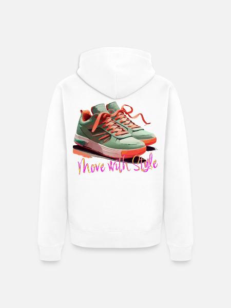 Move with Style Sneakers - Unisex Premium Bio Zip Hoodie - Weiß