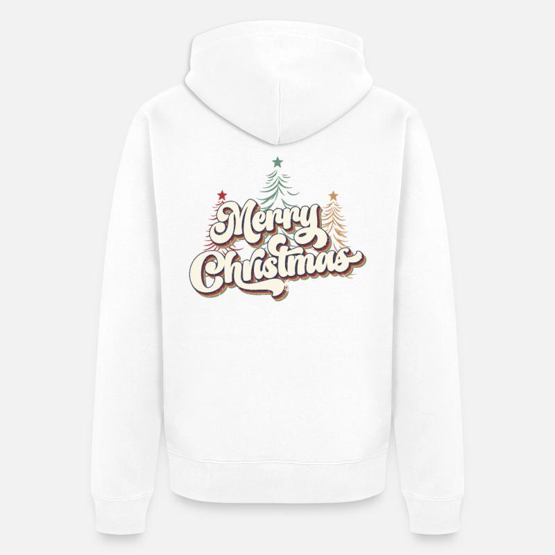 Joyeux Noël Chats Cadeau de Noël - Veste à capuche bio Premium Unisexe - blanc