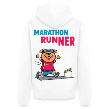 Chien marathonien - Veste à capuche bio Premium Unisexe - blanc - Dos - Thijin (182cm)