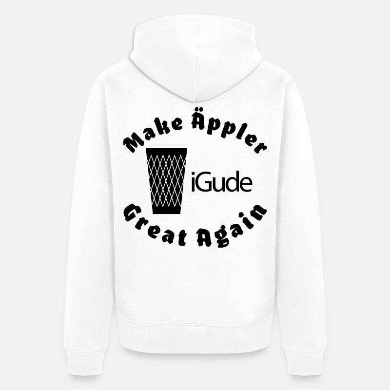 iGude Geripptes Great Again - Unisex Premium Bio Zip Hoodie - Weiß
