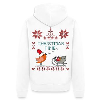 Période de Noël - Veste à capuche bio Premium Unisexe - blanc - Dos - Thijin (182cm)