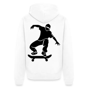 Skateboarder Skizze - Unisex Premium Bio Zip Hoodie - Weiß - Hinten - Thijin (182cm)