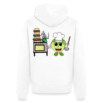 Kohl Küche Kochkunst Hobbykoch Gastgeber Köche - Unisex Premium Bio Zip Hoodie - Weiß - Hinten - Thijin (182cm)