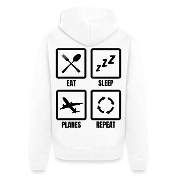 Flugzeug Enthusiast - Unisex Premium Bio Zip Hoodie - Weiß - Hinten - Thijin (182cm)
