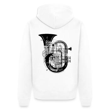 Tuba - Veste à capuche bio Premium Unisexe - blanc - Dos - Thijin (182cm)