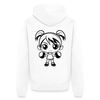 Boxing Girls - Unisex Premium Organic Zip Hoodie - white - Back - Thijin (182cm)