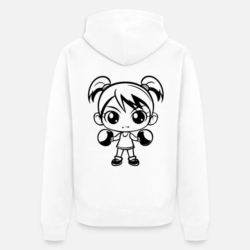 Boxe Filles - Veste à capuche bio Premium Unisexe - blanc