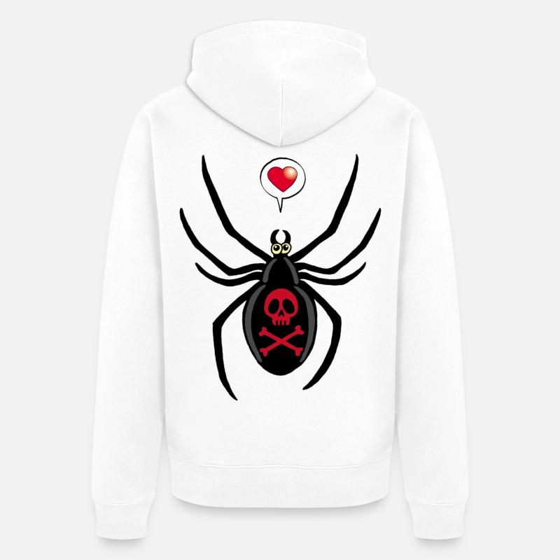 Verliebte schwarze Witwe Spinne - Unisex Premium Bio Zip Hoodie - Weiß