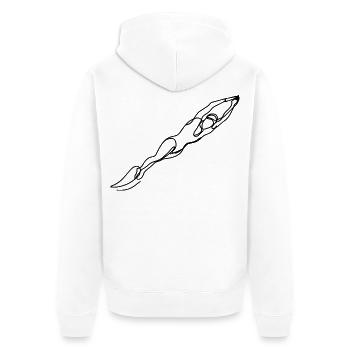 Schwimmerin Skizze - Unisex Premium Bio Zip Hoodie - Weiß - Hinten - Thijin (182cm)