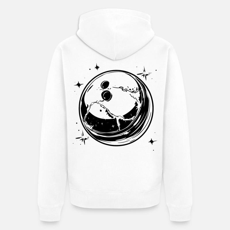 Look de dessin animé de bowling - Veste à capuche bio Premium Unisexe - blanc